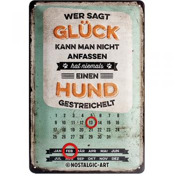 Preview: Blechschild "Glück anfassen" 20 x 30 - Kalender