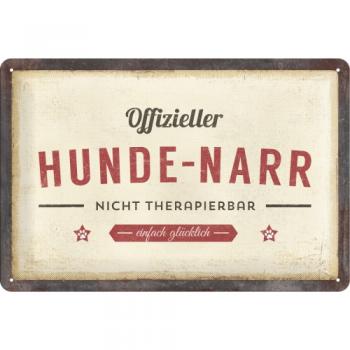 Blechschild "Hunde-Narr" 20 x 30