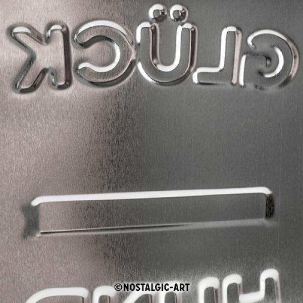 Blechschild "Glück anfassen" 20 x 30 - Kalender