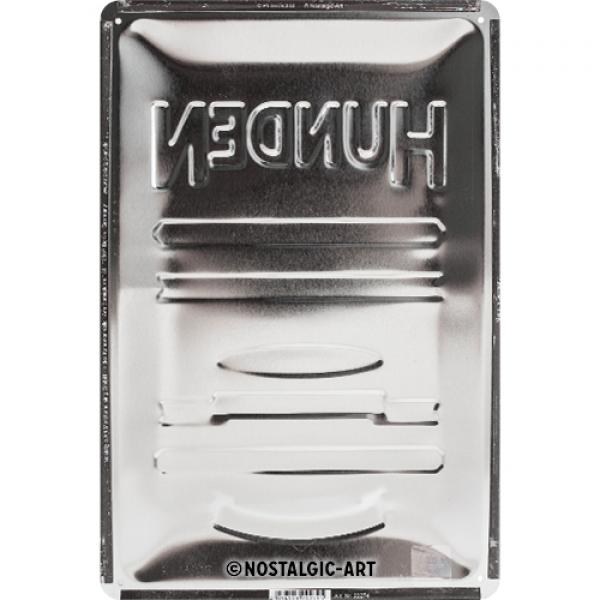 Blechschild "Was man von Hunden lernen kann" 20 x 30