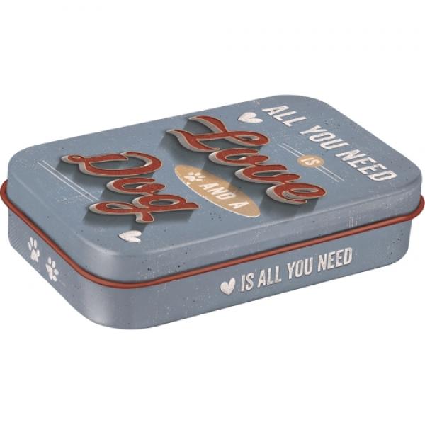 Leckerliedose aus Blech "Love Dog"