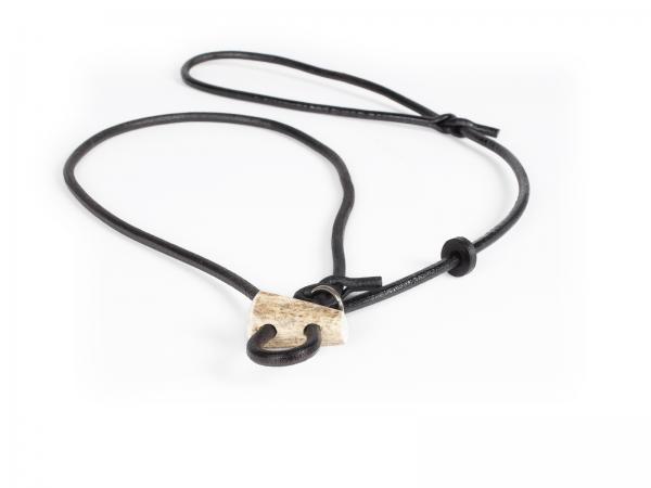 Lederleine Moxon mit Lederstop und Zugbegrenzung 6mm ca. 120cm